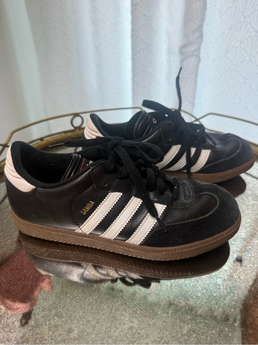 adidas Black & White Lace-Up Women's Flats